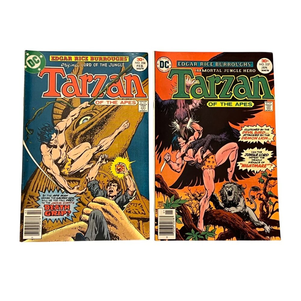 Tarzan of the Apes #257-258 (1977) DC Comics FN/VF Lot of 2 Kubert Art